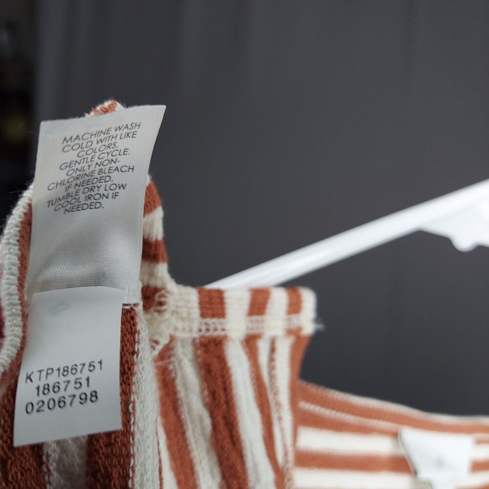 J Jill Women‎ Stripe Top Large Brown Cream Terry Knit - Picture 10 of 10